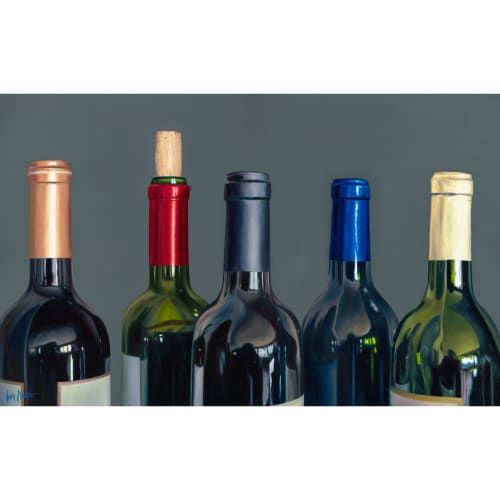 'Put A Cork In It' Fine Art Print | Prints in Paintings by Jenny Stewart's Fine Art. Item made of metal works with contemporary & eclectic & maximalism style