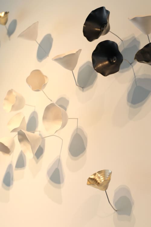 Shadows And Light | Wall Sculpture in Wall Hangings by Lucrecia Waggoner. Item composed of steel & ceramic