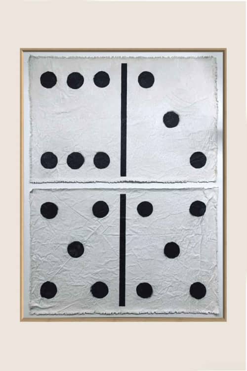 Pop Art Domino PAD4836 B | Mixed Media in Paintings by Michael Denny Art, LLC. Item compatible with contemporary and art deco style