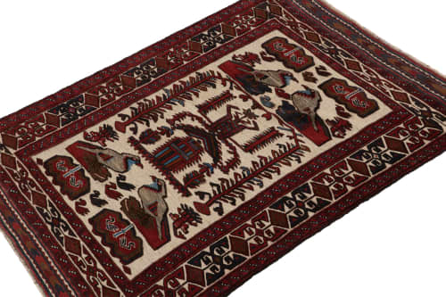 Rug & Kilim’s Persian Barjasta style rug in Beige & Red | Area Rug in Rugs by Rug and Kilim