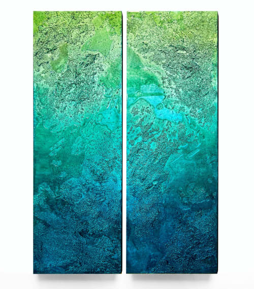 Everglades | Mixed Media by Alyson Storms. Item made of wood with marble works with minimalism & mid century modern style