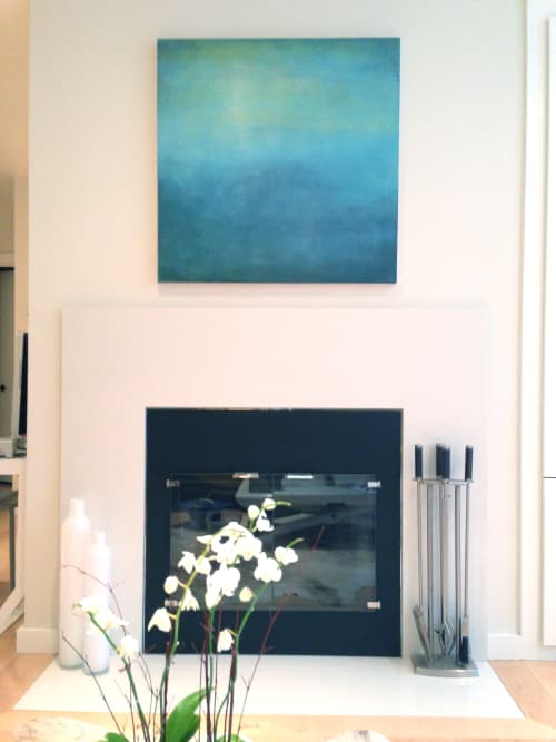 Blue Beyond | Oil And Acrylic Painting in Paintings by Linda Cordner. Item made of wood with synthetic