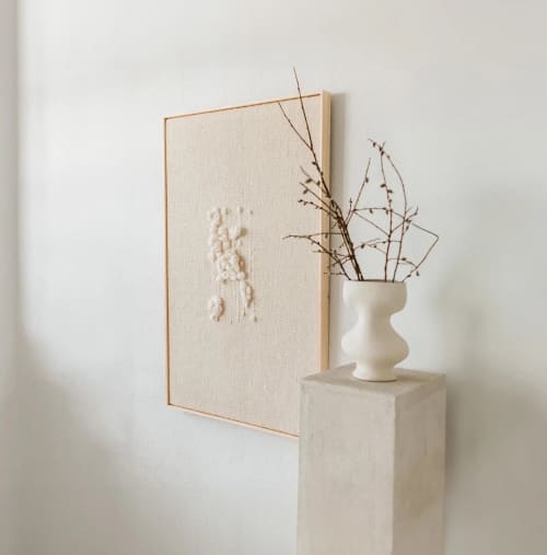 Klit - Framed Wall Tapestry | Wall Hangings by Lale Studio & Shop. Item composed of oak wood & wool compatible with contemporary and japandi style