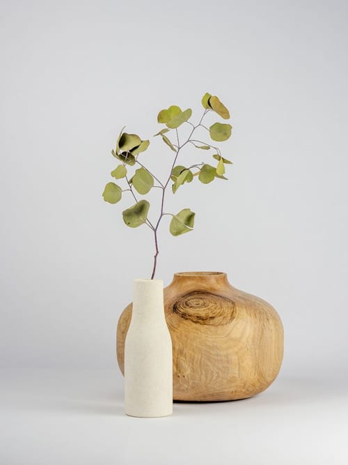Nesto - basso | Vase in Vases & Vessels by gumdesign. Item made of walnut & marble compatible with modern style