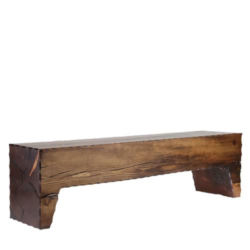 Taos Wood Bench | Benches & Ottomans by Pfeifer Studio. Item made of wood works with contemporary & country & farmhouse style