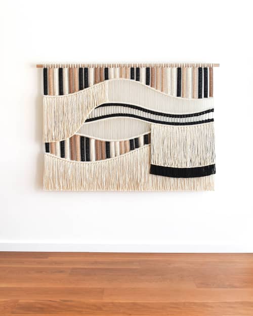 FLOW - dunes | Macrame Wall Hanging in Wall Hangings by Tamar Samplonius. Item made of cotton with fiber works with contemporary & eclectic & maximalism style