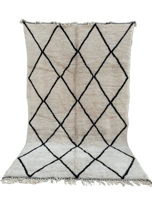 Handwoven Wool Berber Rug - Authentic Moroccan | Area Rug in Rugs by Marrakesh Decor. Item made of wool works with boho & mid century modern style