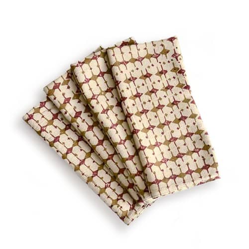 Golden Hour Napkins | Set of 4 | Linens & Bedding by ichcha. Item made of cotton compatible with boho and minimalism style