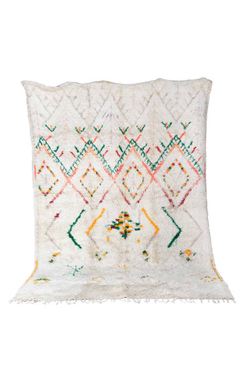 VINTAGE MOROCCAN BENI OURAIN RUG | Area Rug in Rugs by Kechmara Designs. Item made of fabric