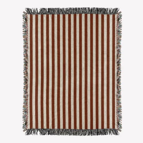 Striped woven throw blanket. 01 | Linens & Bedding by forn Studio by Anna Pepe. Item made of cotton