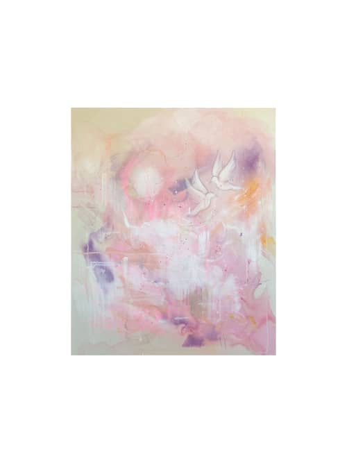 "On a cloud" | Oil And Acrylic Painting in Paintings by Lina Vonti. Item composed of cotton in contemporary or modern style