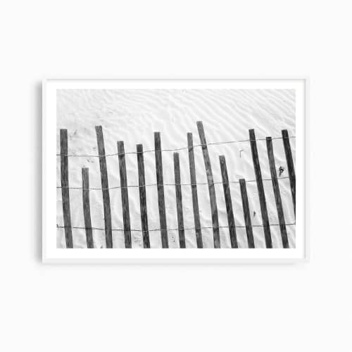Neutral coastal wall art, "Dune Fence" photography print | Photography by PappasBland. Item composed of paper in minimalism or contemporary style
