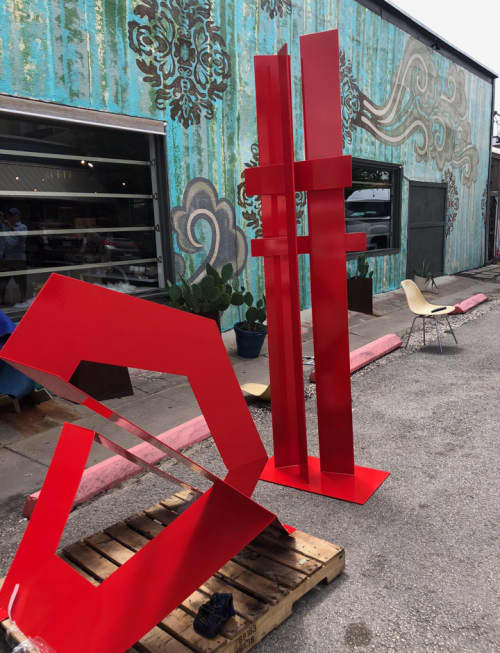 Custom steel sculpture | Public Sculptures by Avidon Design | Reeves Art + Design in Houston. Item composed of steel compatible with minimalism and contemporary style
