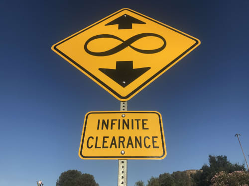 Infinite Clearance | Signage by Scott Froschauer Art | Montrose Community Park in Glendale. Item made of metal
