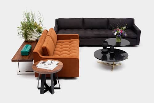 Consort Side Tables | Tables by ARTLESS | 12130 Millennium Dr in Los Angeles. Item made of brass & stone