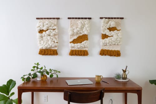 TRIAD [Full set of 3] | Tapestry in Wall Hangings by Keyaiira | leather + fiber | Artist Studio in Santa Rosa. Item composed of wool & fiber