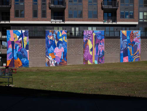 Foster on the Park Apartments at Durham Central Park | Street Murals by Taylor White | Foster on the Park Apartments in Durham. Item composed of synthetic