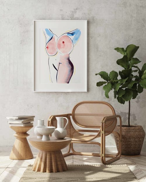 Mi II | Mixed Media by Eve Devore. Item made of paper works with mid century modern & contemporary style