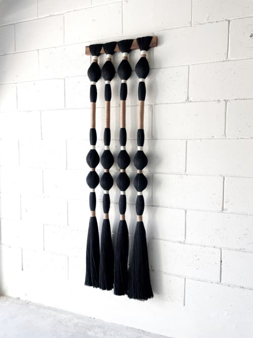 Long Tassels No. 4 In Black | Macrame Wall Hanging in Wall Hangings by Vita Boheme Studio