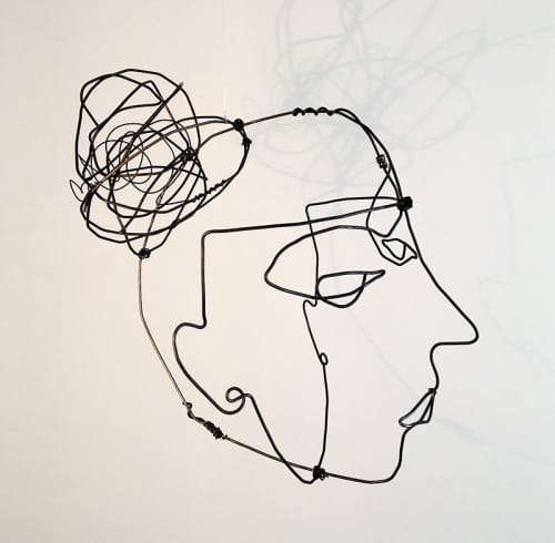 Wire Portrait - Sculpture | Sculptures by Claudine Gevry Studio. Item made of steel works with minimalism & contemporary style