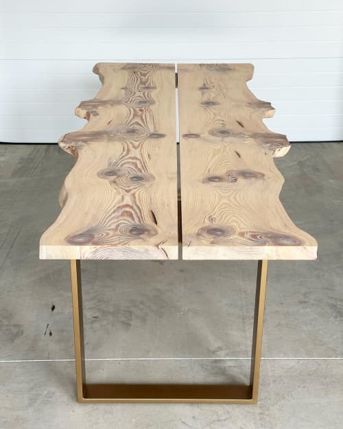 The Collateral | Live Edge Modern Dining Table | Tables by TRH Furniture. Item works with modern style