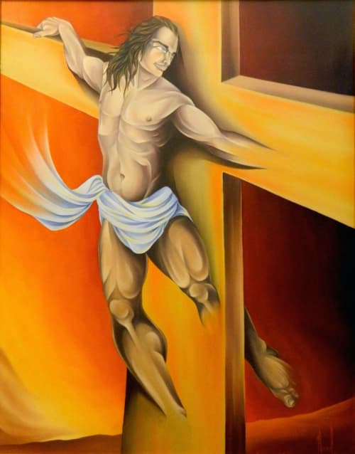 "NACIENDO", Oil on Canvas by Noel Suarez | Oil And Acrylic Painting in Paintings by Noel Suarez. Item composed of canvas and synthetic