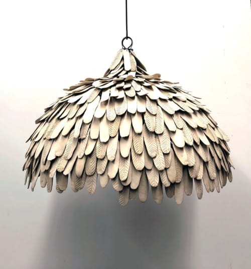 The Mud Leaf Dome | Pendants by Mud Studio, South Africa. Item made of steel with stoneware