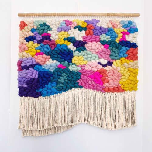 Rainbow Woven Wall Hanging | Macrame Wall Hanging in Wall Hangings by Nova Mercury Design. Item composed of cotton