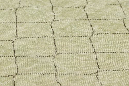Vintage Zeki Müren Runner in Sage Green with Geometric | Area Rug in Rugs by Rug and Kilim
