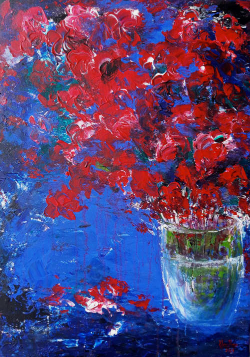 Recuerdos de alegría | Oil And Acrylic Painting in Paintings by Elena Parau. Item composed of synthetic in boho or contemporary style