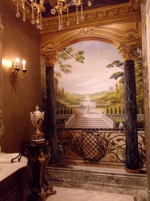 Powder room mural by ARTSIDE MURALS Wescover Murals