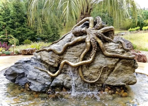 bronze octopus water feature | Sculptures by Pierre Riche Art