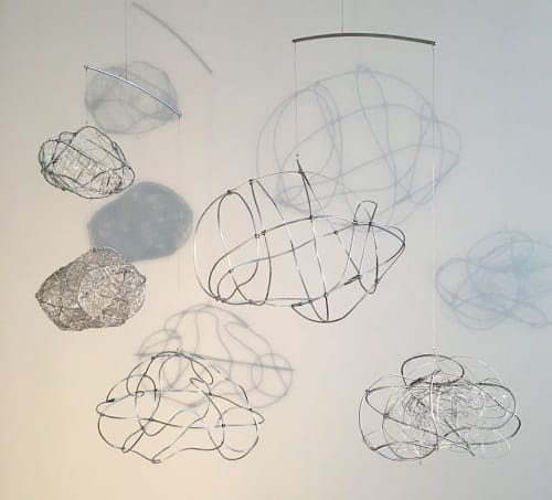 Sketchy Clouds - Kinetic Sculpture | Sculptures by Claudine Gevry Studio | Umbra & Lux in Vancouver. Item made of steel