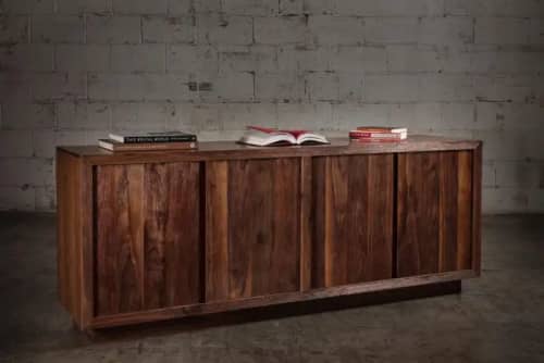 Natural Walnut Finish, Hand Crafted, Wood Graind and Texture | Sideboard in Storage by Aeterna Furniture