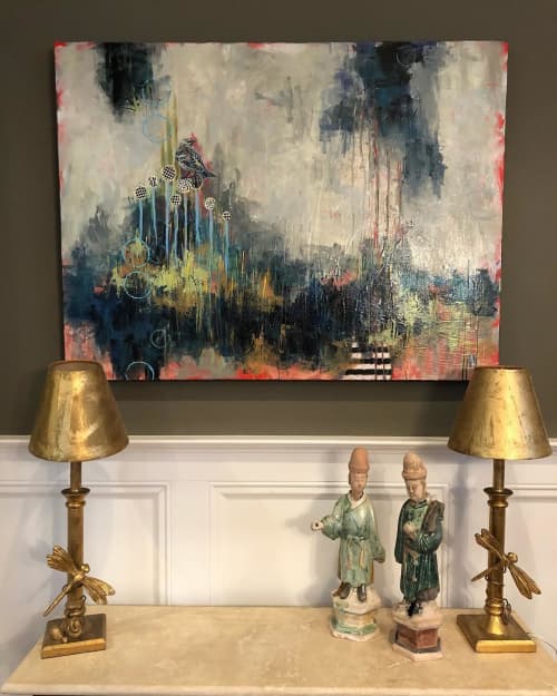 Abstract Painting | Oil And Acrylic Painting in Paintings by Jennifer Ferris Fine Art. Item composed of synthetic