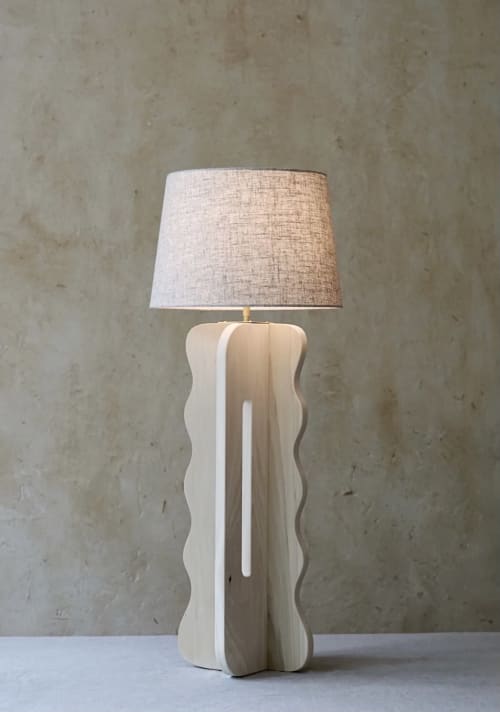 Wavy Curvy Lamp | Table Lamp in Lamps by Perch Objects. Item composed of wood in minimalism or contemporary style