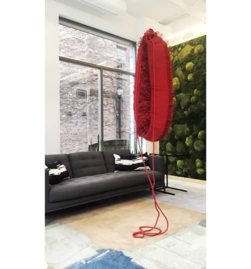 Suspended Fiber Sculpture | Sculptures by Charlotte Blake | Daltile, American Olean, Marazzi Showroom & Design Studio in Toronto. Item made of cotton compatible with contemporary and modern style