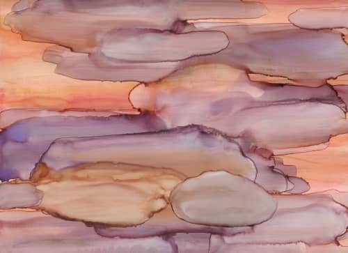 Sunlit Bay | Mixed Media in Paintings by Megan Spindler. Item composed of paper