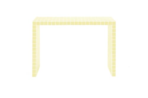 Short Console Table, Light Yellow | Desk in Tables by IKON KØBENHAVN. Item composed of synthetic