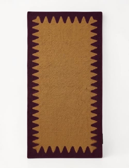 Handwoven Woolen Maroon Runner Rug | Rugs by Evergreen Carpets. Item made of wool compatible with boho and minimalism style