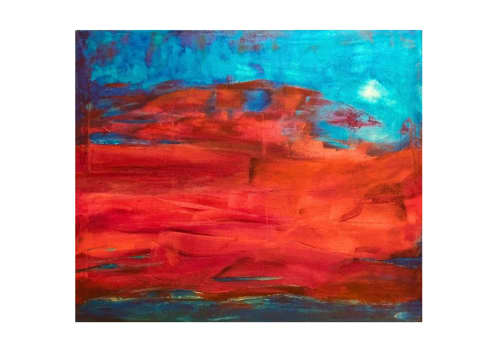 Heart Beat | Oil And Acrylic Painting in Paintings by Claire Szegvary. Item composed of canvas in minimalism or contemporary style