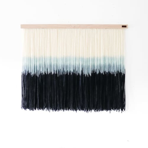 Textured Blue Artwork | Mixed Media by CER Dye Design. Item composed of wool in boho or coastal style