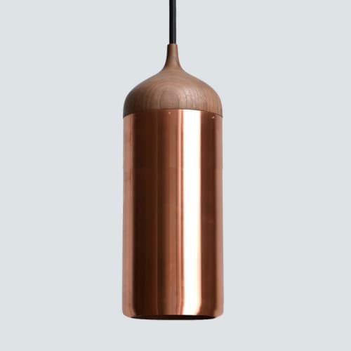 Copper Lamp Special | Pendants by Steven Banken | The Rise in Tilburg. Item made of walnut with copper