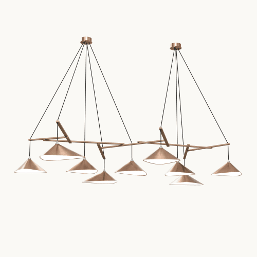 Emily Group of Nine Pendant Light – Copper Semi-Matte | Pendants by MOSS Objects. Item made of oak wood & steel compatible with contemporary and modern style
