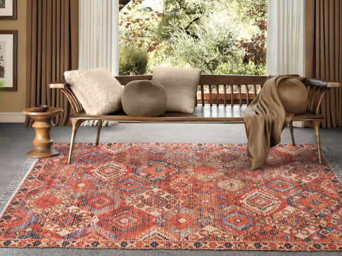 Handwoven Printed - Jute/Polyester Chenille- Multi-160x230cm | Area Rug in Rugs by Selligram. Item composed of wool in contemporary or mediterranean style