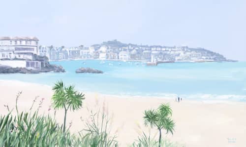 St Ives Cornwall | Oil And Acrylic Painting in Paintings by Meredith H. Item composed of canvas in contemporary or coastal style