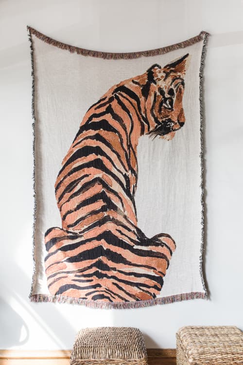 Tiger Art Blanket | Tapestry in Wall Hangings by Clementine Studio. Item composed of cotton