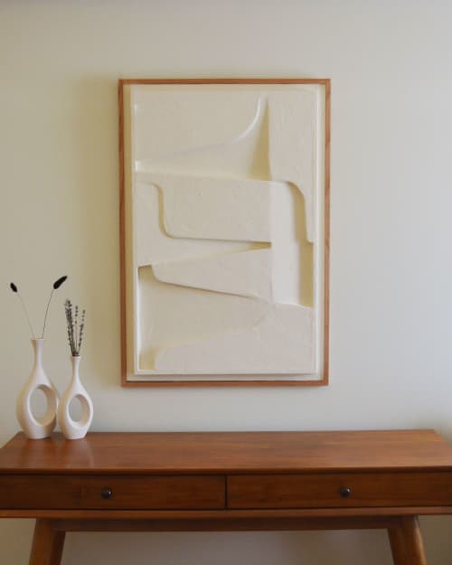 03 Plaster Relief | Wall Sculpture in Wall Hangings by Joseph Laegend. Item made of oak wood works with minimalism & mid century modern style