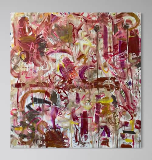 Emerging Dream | Oil And Acrylic Painting in Paintings by Gaby Castro Joffroy. Item composed of canvas in contemporary or eclectic & maximalism style