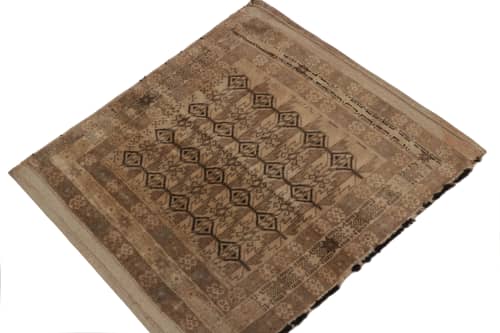 Vintage Baluch Persian rug in Beige-Brown & Black Tribal | Area Rug in Rugs by Rug and Kilim